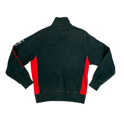 Y2K Nike Athletics Sportswear Running Black Red 1/4 Zip Up Sweater Jumper Medium