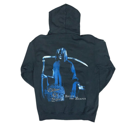 VTG Y2K FRUIT OF THE LOOM CHILDREN OF BODOM BLACK FOLLOW THE REAPER HOODIE S/M