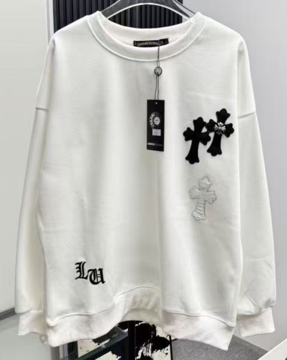 CHROME HEARTS CROSS PATCH SWEATSHIRT WHITE