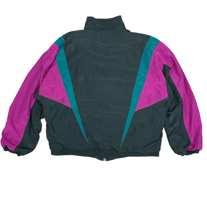 VTG 90s 'SPEEDO' PINK GREEN BLACK COLOUR-BLOCK CASUAL SPORTS WINDBREAKER XL