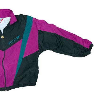 VTG 90s 'SPEEDO' PINK GREEN BLACK COLOUR-BLOCK CASUAL SPORTS WINDBREAKER XL