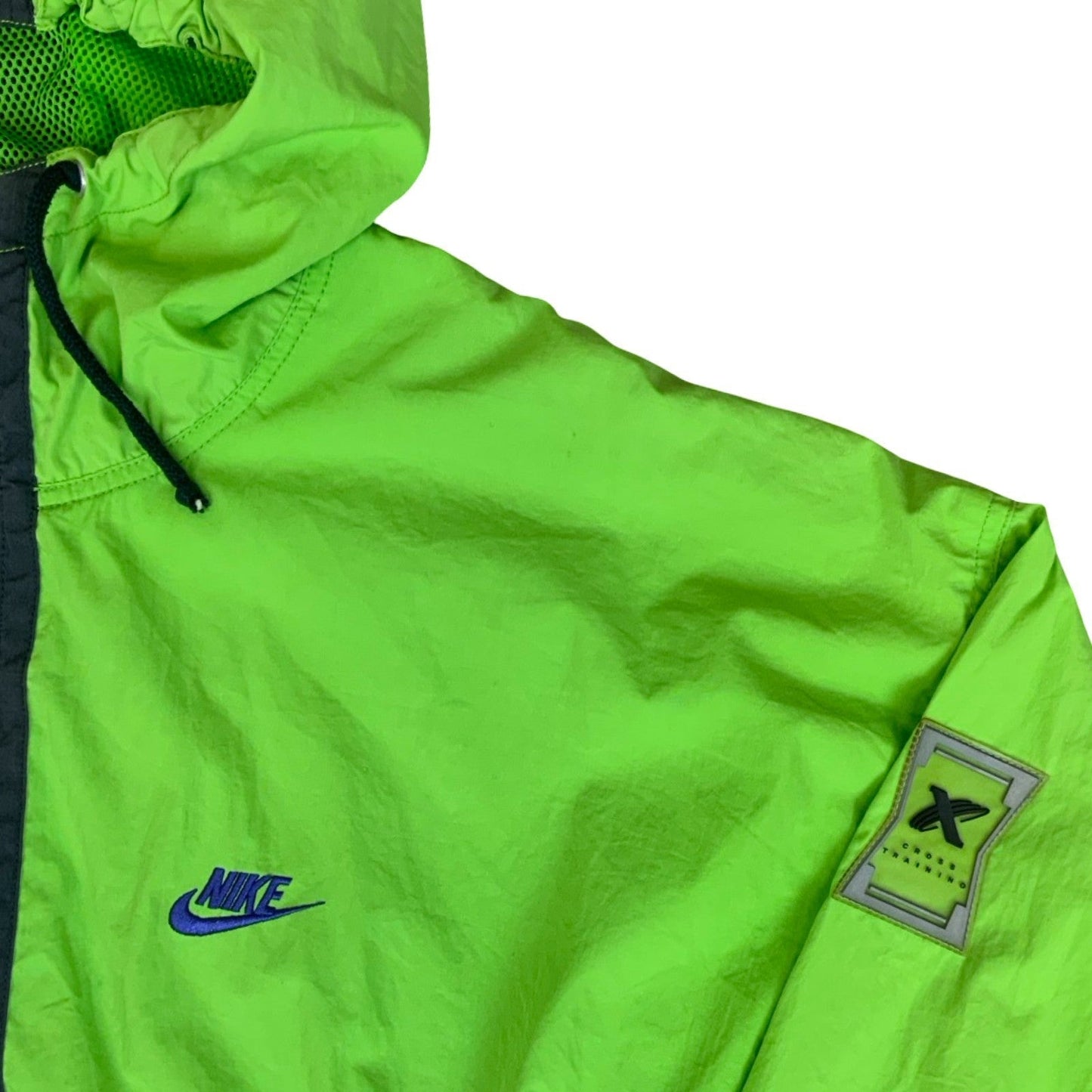 VTG 90s 'NIKE' RETRO GREEN BLACK CROSS-TRAINING SHELL WINDBREAKER JACKET 3XL