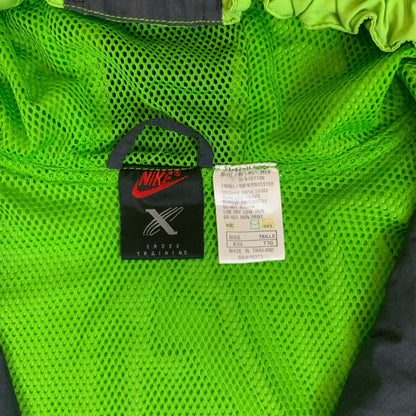 VTG 90s 'NIKE' RETRO GREEN BLACK CROSS-TRAINING SHELL WINDBREAKER JACKET 3XL