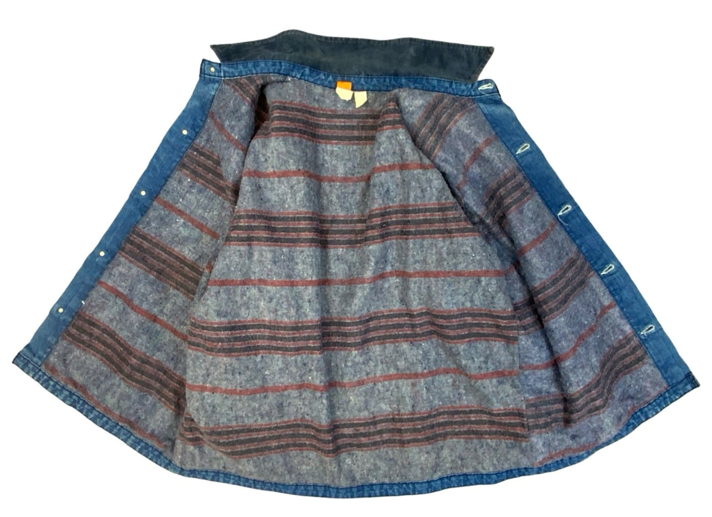 VTG USA WRANGLER BIG BEN BLANKET LINED CHORE DENIM JACKET WORKWEAR HOT ROD XXL