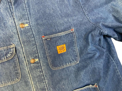 VTG USA WRANGLER BIG BEN BLANKET LINED CHORE DENIM JACKET WORKWEAR HOT ROD XXL