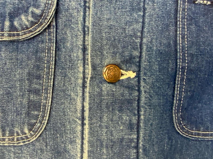 VTG USA WRANGLER BIG BEN BLANKET LINED CHORE DENIM JACKET WORKWEAR HOT ROD XXL