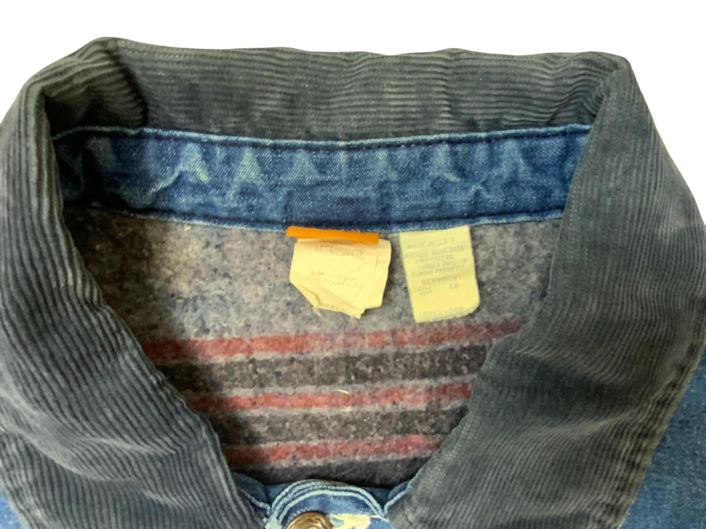 VTG USA WRANGLER BIG BEN BLANKET LINED CHORE DENIM JACKET WORKWEAR HOT ROD XXL