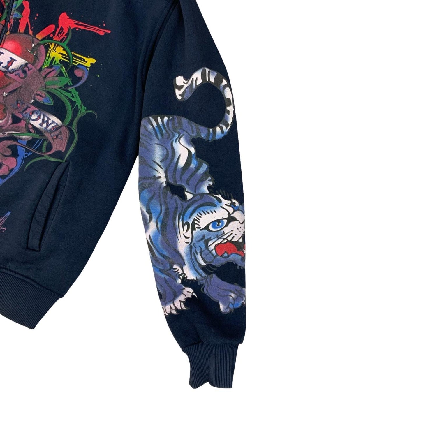 Y2K Ed Hardy Christian Audigier Love Kills Slowly Graphic Zip-Up Jacket Large