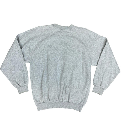 Y2K Fishbone FSBN Grey Embroidered Big Spell-Out Logo Crewneck Sweater Medium