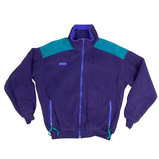 Vintage 1990's Columbia Sportswear Company Multi-Coloured Fleece Zip-Up Jacket L