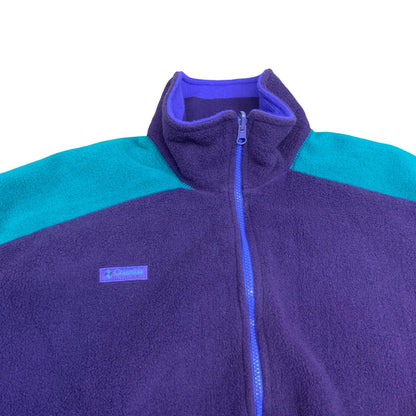 Vintage 1990's Columbia Sportswear Company Multi-Coloured Fleece Zip-Up Jacket L