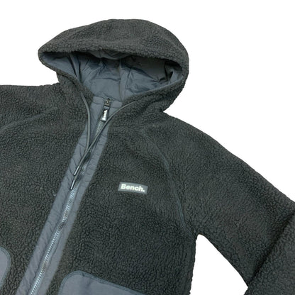 Y2K Womens Bench Fifi Sherpa Spell-Out Logo Hooded Zip-Up Jacket Large