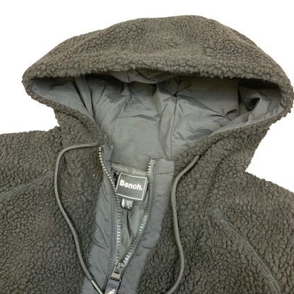 Y2K Womens Bench Fifi Sherpa Spell-Out Logo Hooded Zip-Up Jacket Large