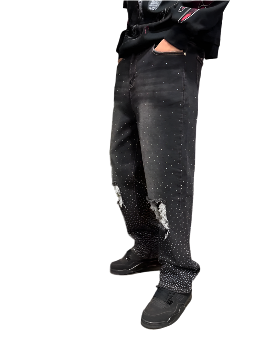 Rhinestone Denim Jeans