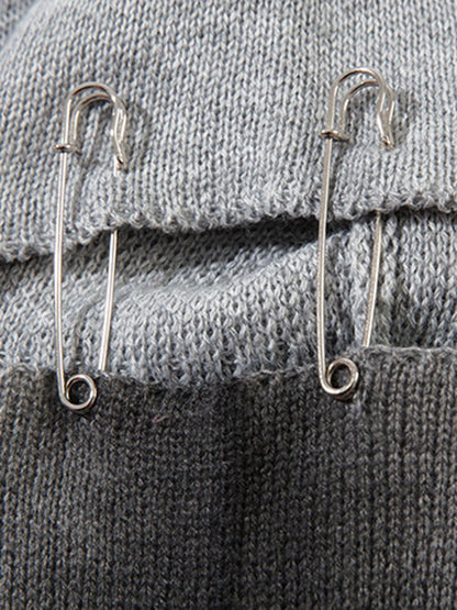 Vintage Spray-Painted Cross Hole Knit Sweater