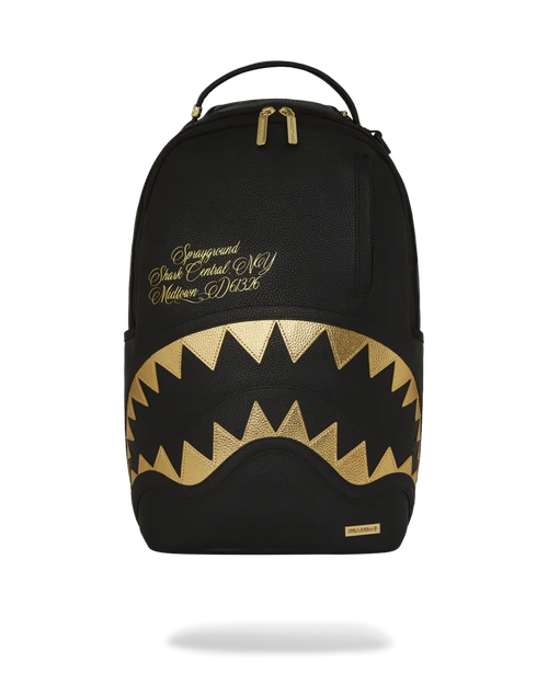 Black & Gold Shark Backpack