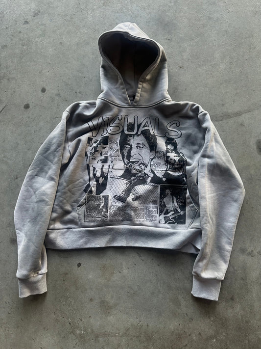 GREY GRUNGE HOODIE