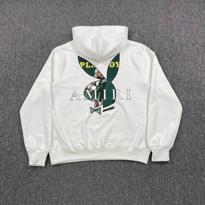 AMIRI PLAYBOY LOGO HOODIE WHITE GREEN
