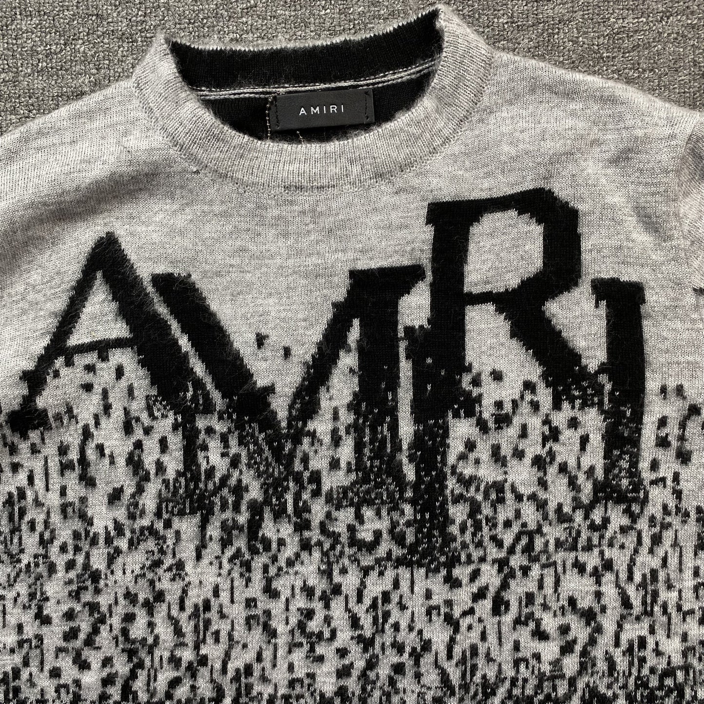 AMIRI STAGGERED GRADIANT CREWNECK GREY