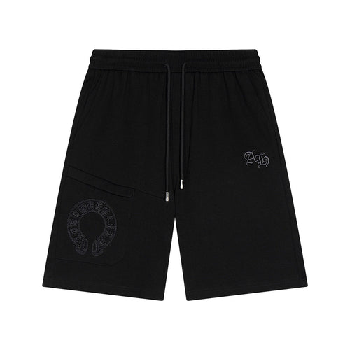 CHROME HEARTS HORSE SHOE LOGO SHORTS BLACK