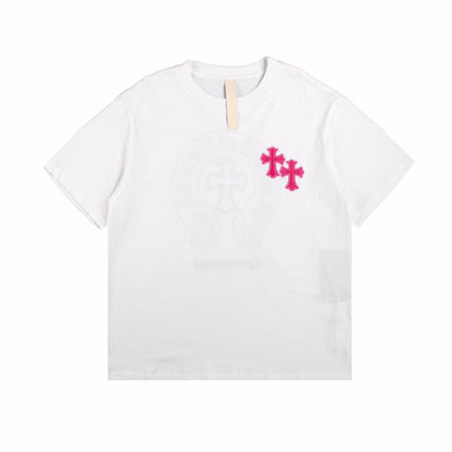 CHROME HEARTS HORSE SHOE LOGO T-SHIRT WHITE PINK