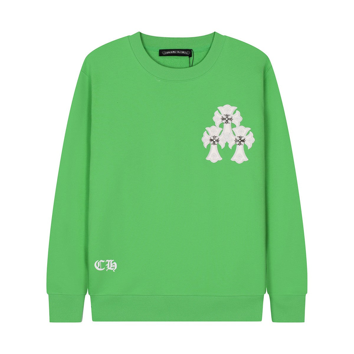 CHROME HEARTS WHITE CROSS PATCH SWEATSHIRT GREEN