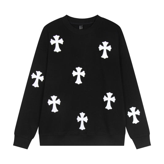 CHROME HEARTS WOOL WHITE CROSS SWEATSHIRT BLACK
