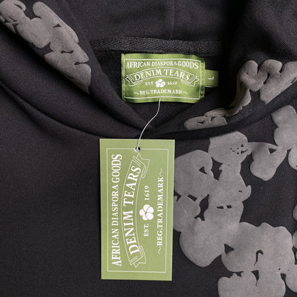 DENIM TEARS COTTON WREATH HOODIE MONOCHROME BLACK
