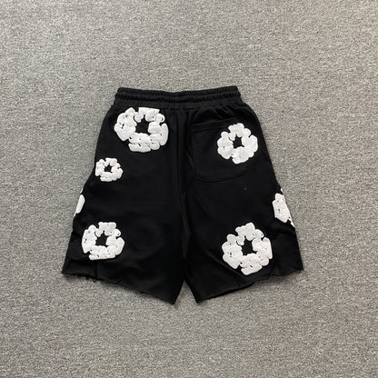 DENIM TEARS COTTON WREATH SHORTS BLACK