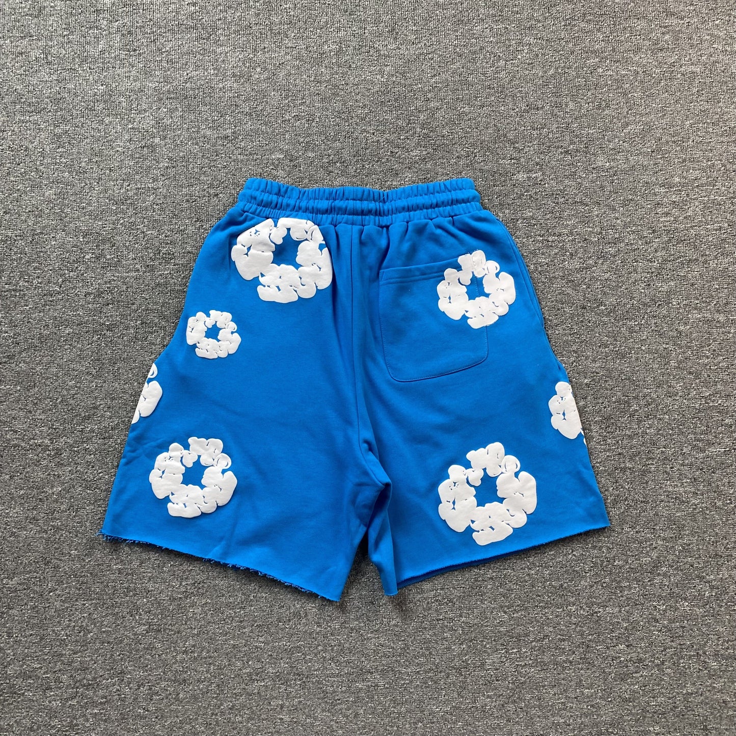 DENIM TEARS COTTON WREATH SHORTS AZURE BLUE