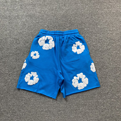 DENIM TEARS COTTON WREATH SHORTS AZURE BLUE