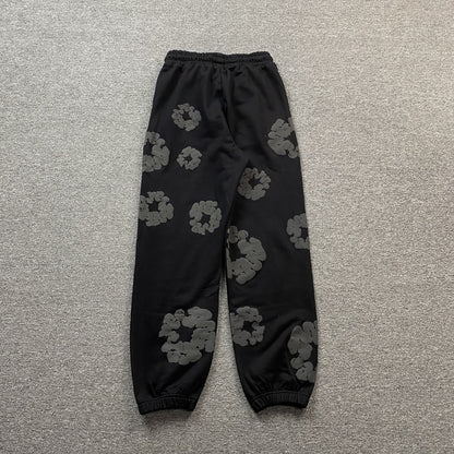 DENIM TEARS COTTON WREATH SWEATPANTS MONOCHROME BLACK