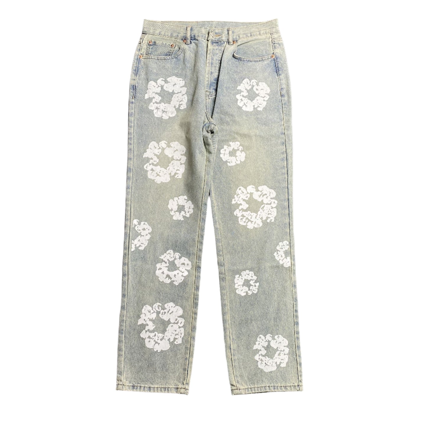 DENIM TEARS x LEVI'S DIRTY WASH WREATH JEANS LIGHT WASH