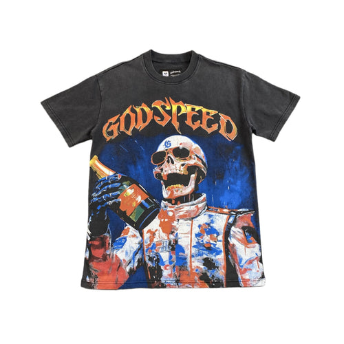 GODSPEED VICTORY TOAST T-SHIRT WASHED BLACK