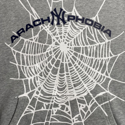 SP5DER ARACH NY PHOBIA HOODIE ASH GREY