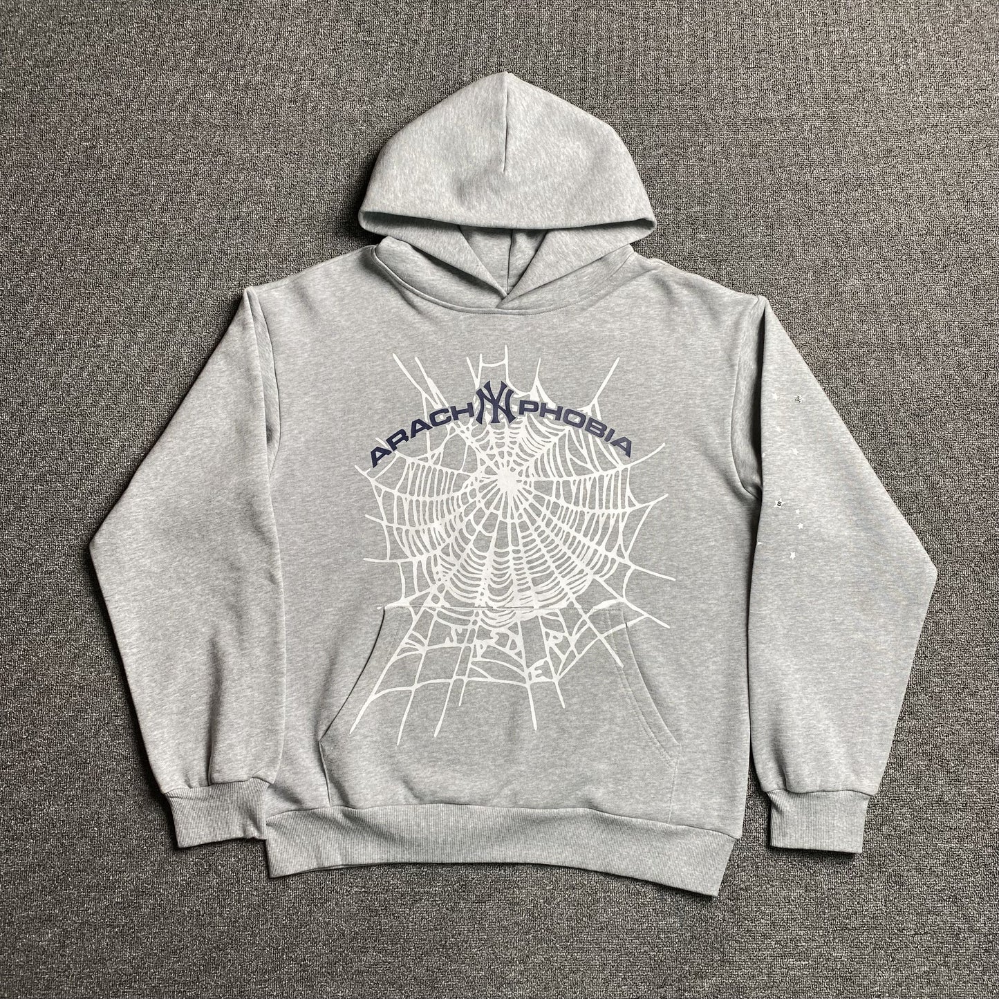 SP5DER ARACH NY PHOBIA HOODIE ASH GREY