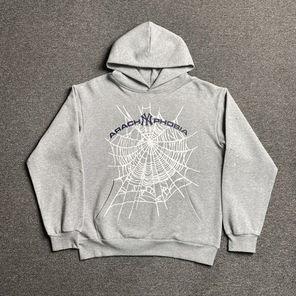 SP5DER ARACH NY PHOBIA HOODIE ASH GREY