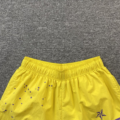 SP5DER DOUBLE LAYER SHORTS YELLOW