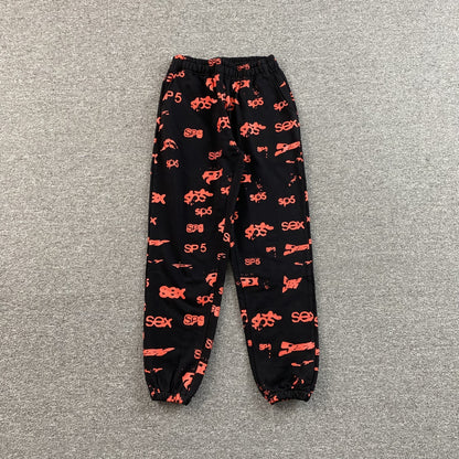 SP5DER SEX AOP SWEATPANTS BLACK