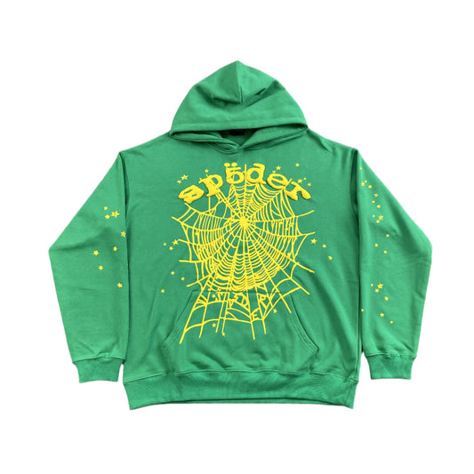 SP5DER STAR OG WEB V2 HOODIE SLIME GREEN