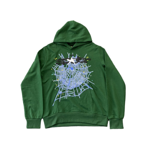 SP5DER WEB HOODIE HUNTER GREEN