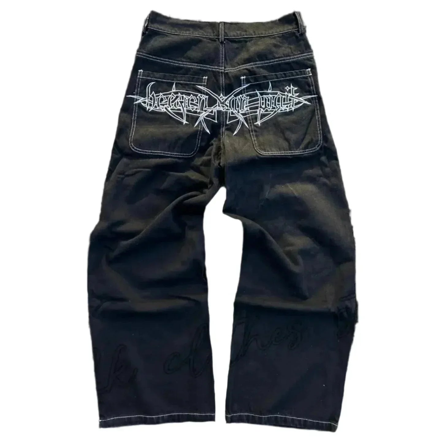 Y2K Embroidered Baggy Jeans