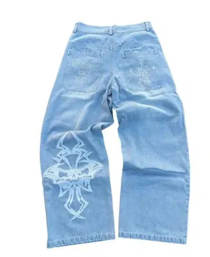 Y2K Embroidered Baggy Jeans