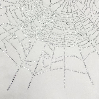 SP5DER OG RHINESTONE LOGO HOODIE WHITE