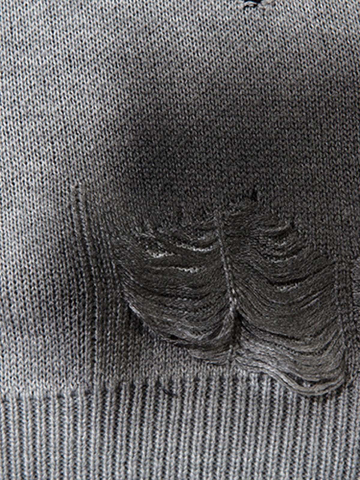 Vintage Spray-Painted Cross Hole Knit Sweater