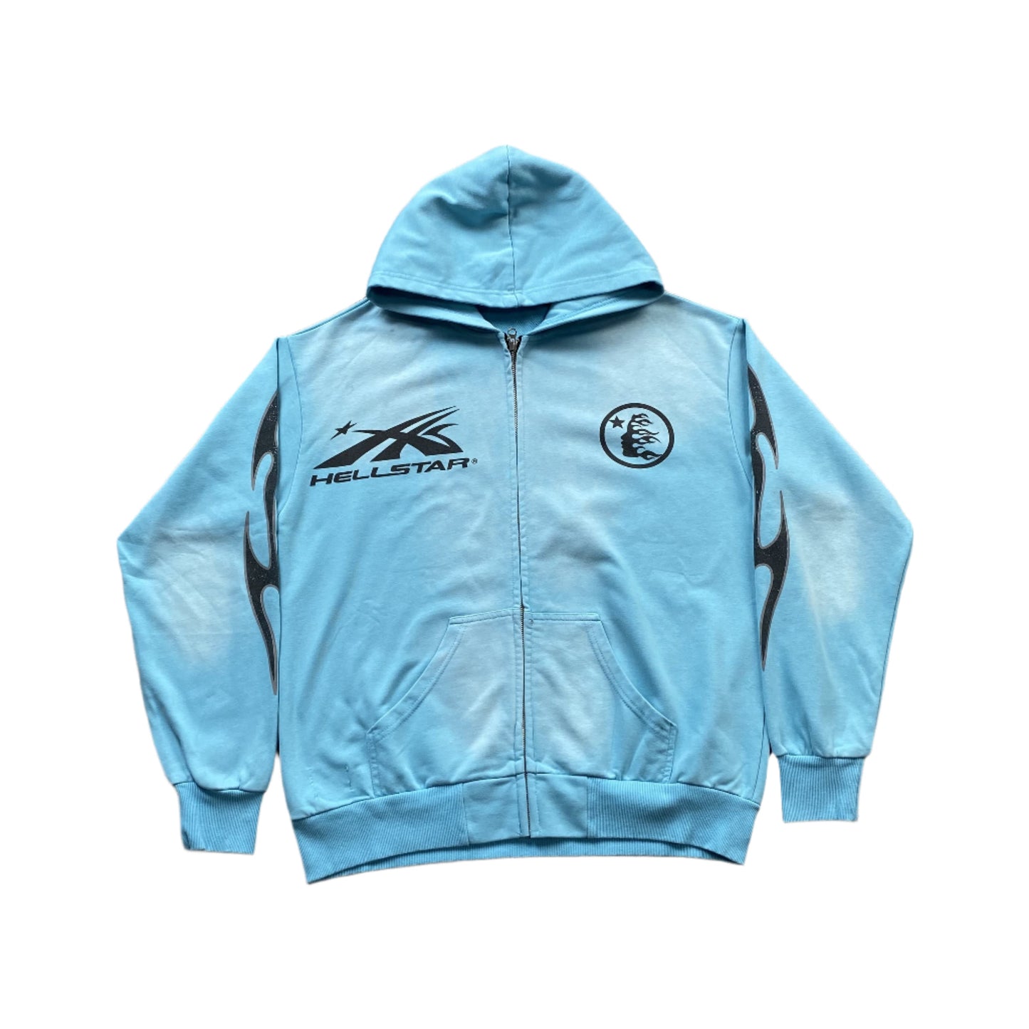 Hellstar "Records" Sky Blue Zip Hoodie