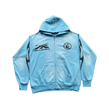 Hellstar "Records" Sky Blue Zip Hoodie