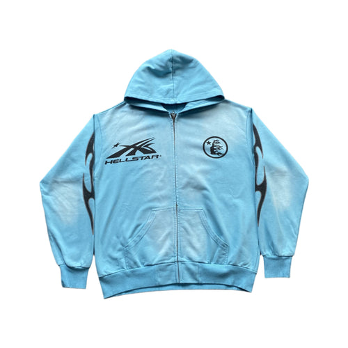 Hellstar "Records" Sky Blue Zip Hoodie