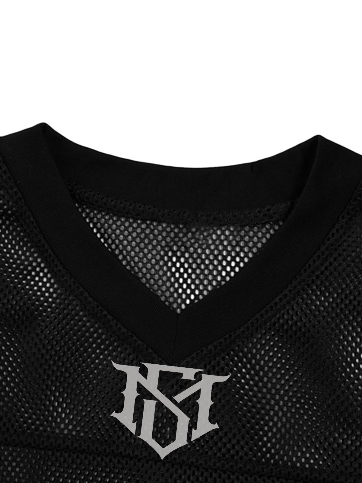 Jersey Letter Print Quick Dry V-neck T-shirt - 2389