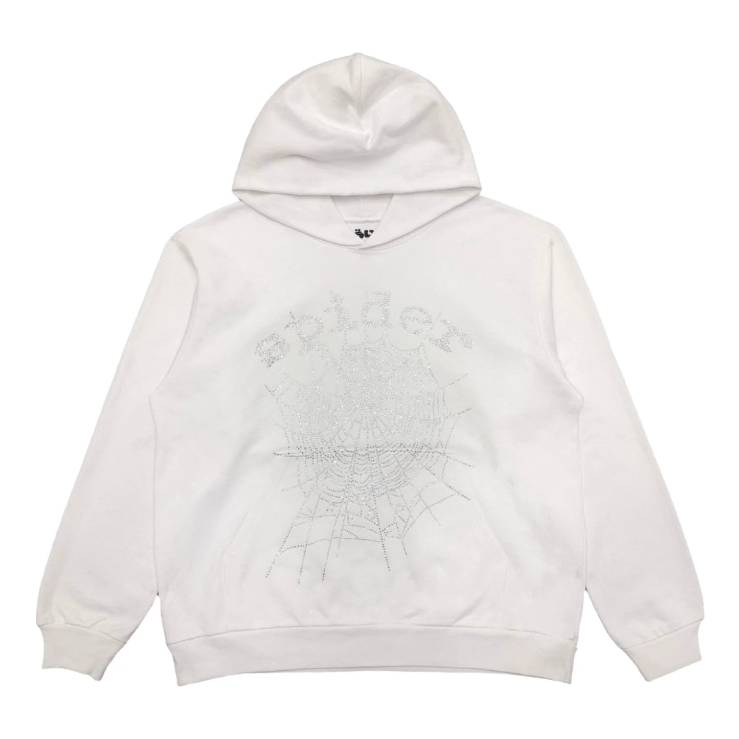 SP5DER OG RHINESTONE LOGO HOODIE WHITE